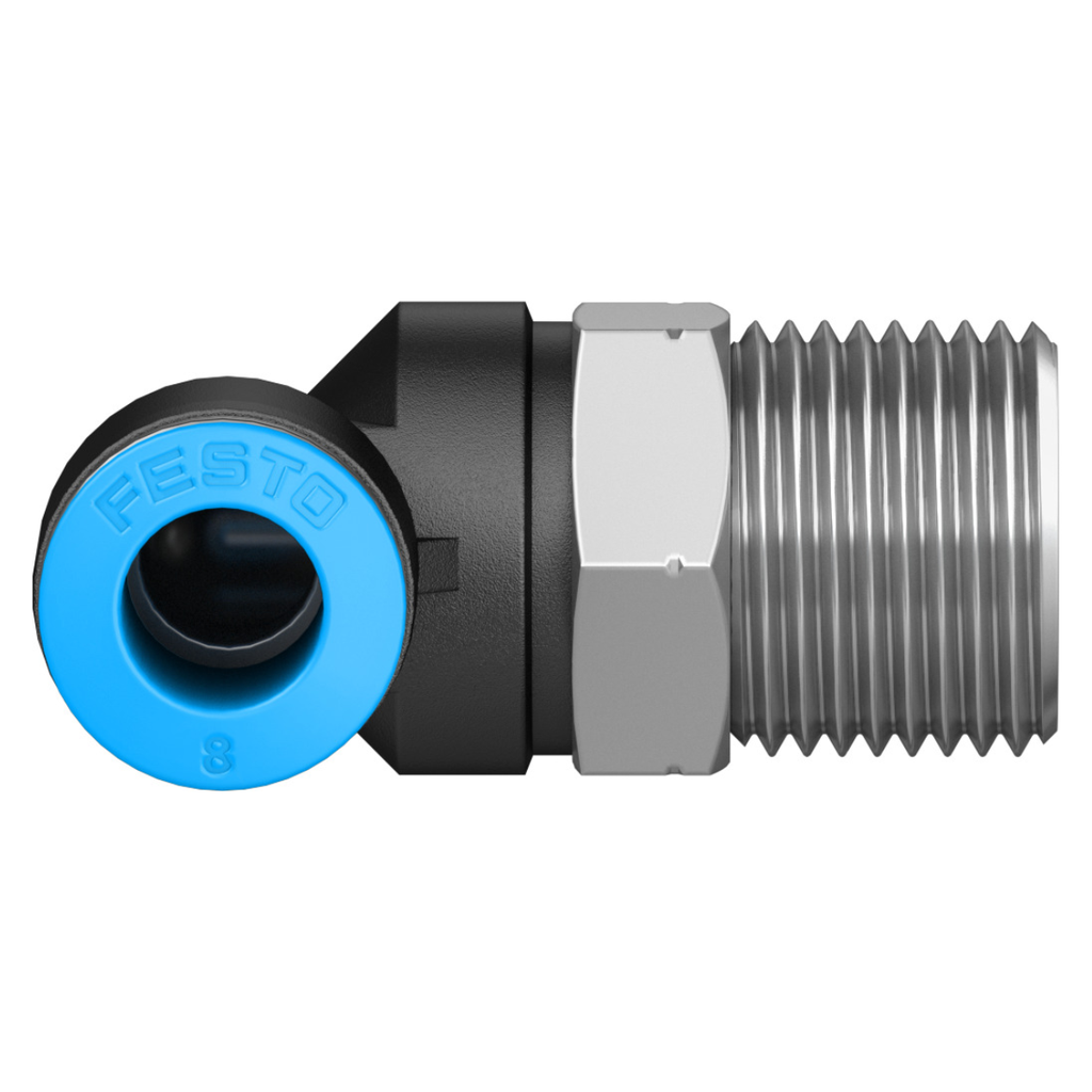 RACOR RAPIDO ROSCADO EN L ROSCA 3/8"" X TUBERIA OD 8MM QSL-3/8-8" --FESTO