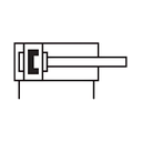 SIMBOLO DE CILINDRO NEUMATICO COMPACTO, DIAMETRO 32, CARRERA 25MM, C/DETECCION MAGNETICA ADN-32-25-A-P-A --FESTO