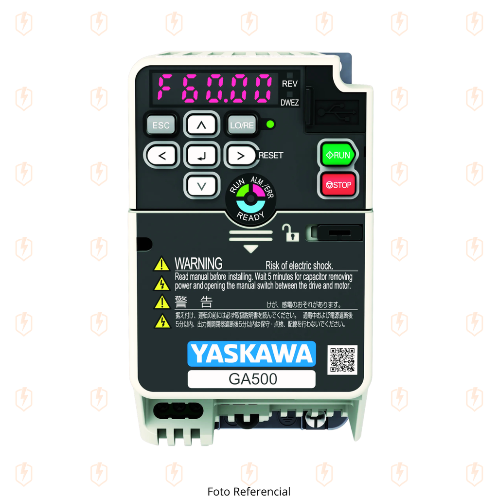 GA50UB012ABA VARIADOR DE FRECUENCIA GA500 3HP 208-240VCA MONOFÁSICO ENTRADA / 240VCA TRIFÁSICO SALIDA 12A IP20 YASKAWA