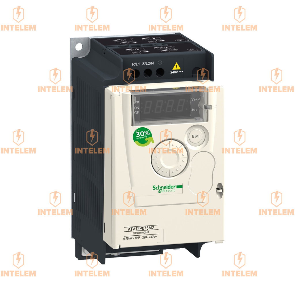 VARIADOR DE VELOCIDAD 0.75KW (1HP) 200-240VCA TRIFÁSICO ATV12 SCHNEIDER ELECTRIC