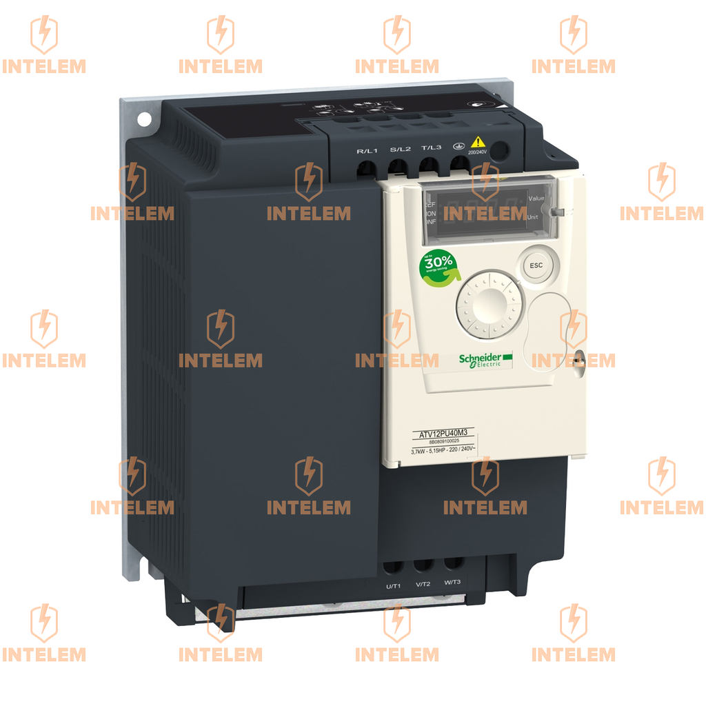 ATV12PU30M3 VARIADOR DE VELOCIDAD 3KW (3HP) TRIFÁSICO 200-240VCA EN PLACA BASE SCHNEIDER ELECTRIC