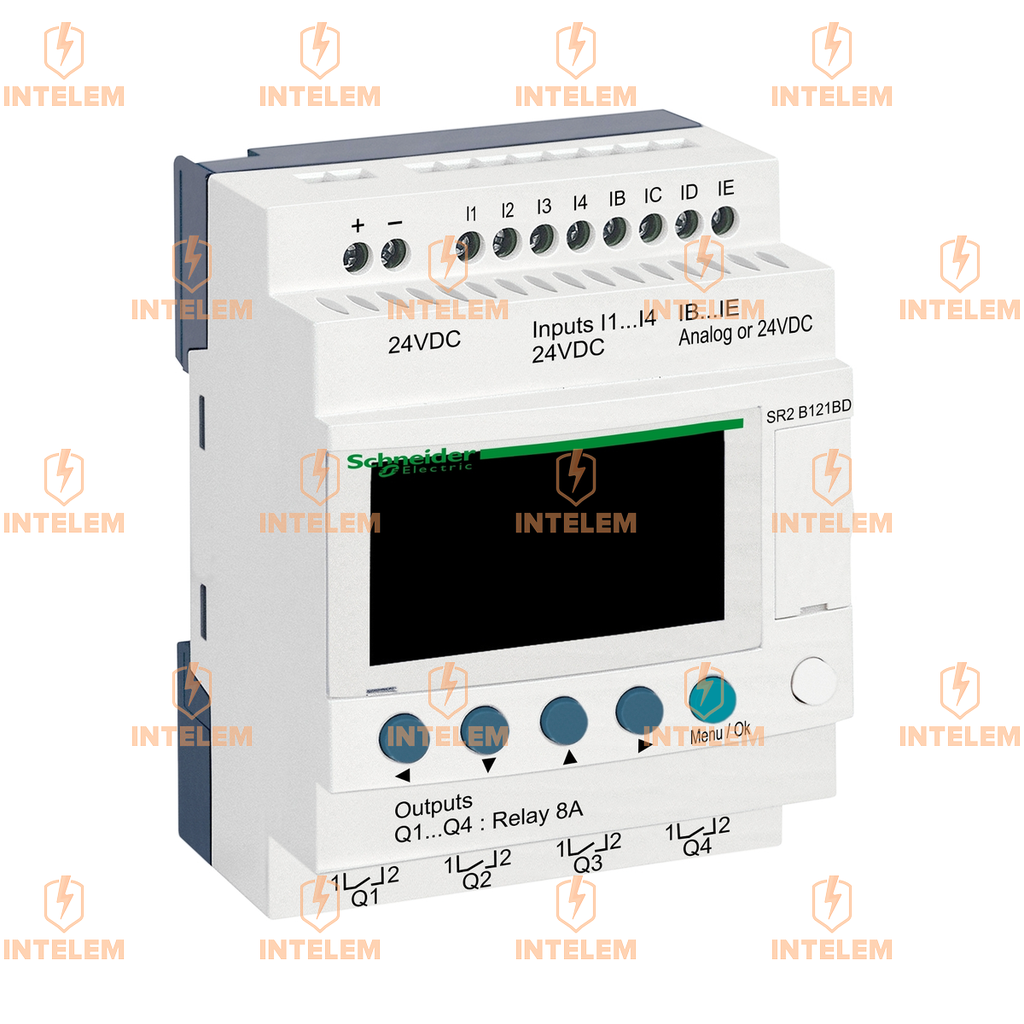 RELÉ INTELIGENTE ZELIO LOGIC 12 E/S 24VCC CON RELOJ Y PANTALLA SCHNEIDER ELECTRIC