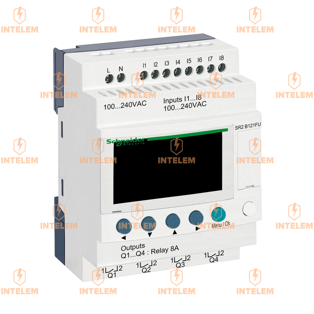 RELÉ INTELIGENTE COMPACTO 12 E/S 100-240VCA CON RELOJ Y PANTALLA ZELIO LOGIC SCHNEIDER ELECTRIC
