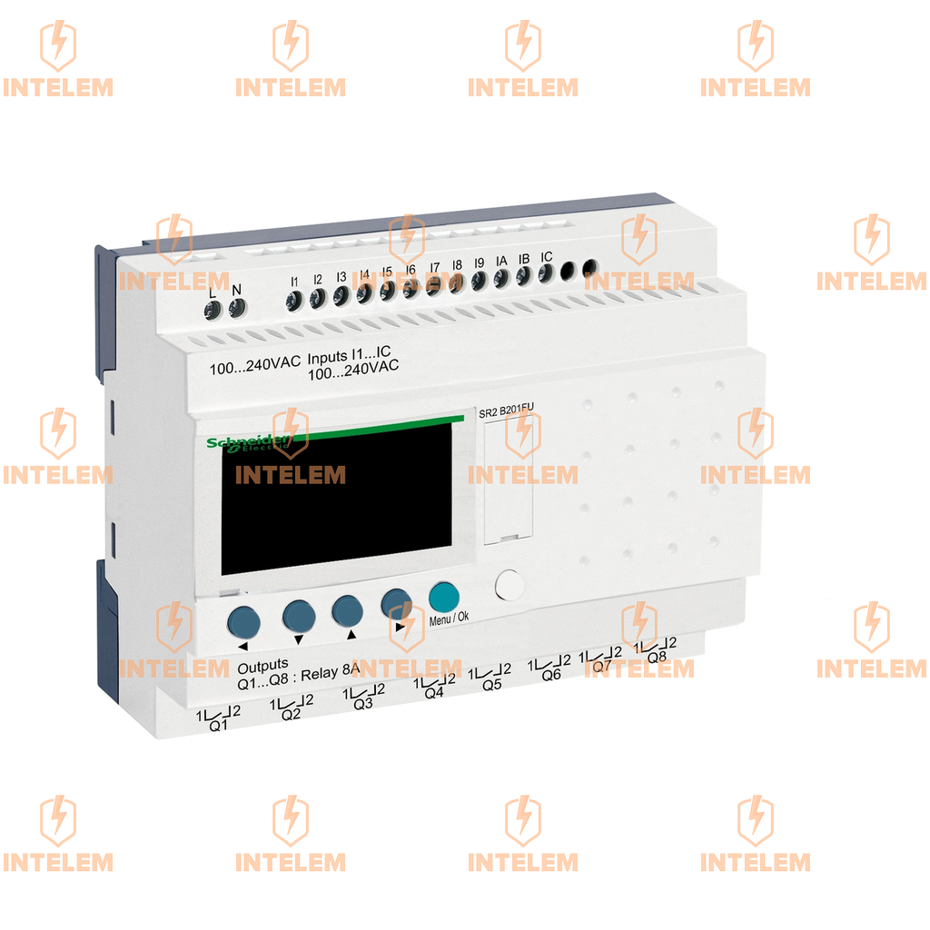 SR2B201FU RELÉ INTELIGENTE ZELIO LOGIC COMPACTO 20 E/S 100-240 VCA CON RELOJ Y PANTALLA SCHNEIDER ELECTRIC