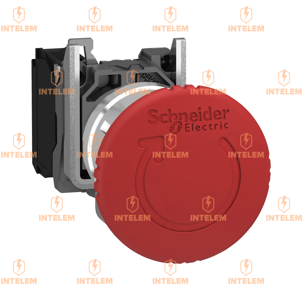 PULSADOR DE EMERGENCIA T/HONGO ROJO 22MM, SETA Ø40MM GIRAR P/DESENCLAVAR, 1NC --SCHNEIDER
