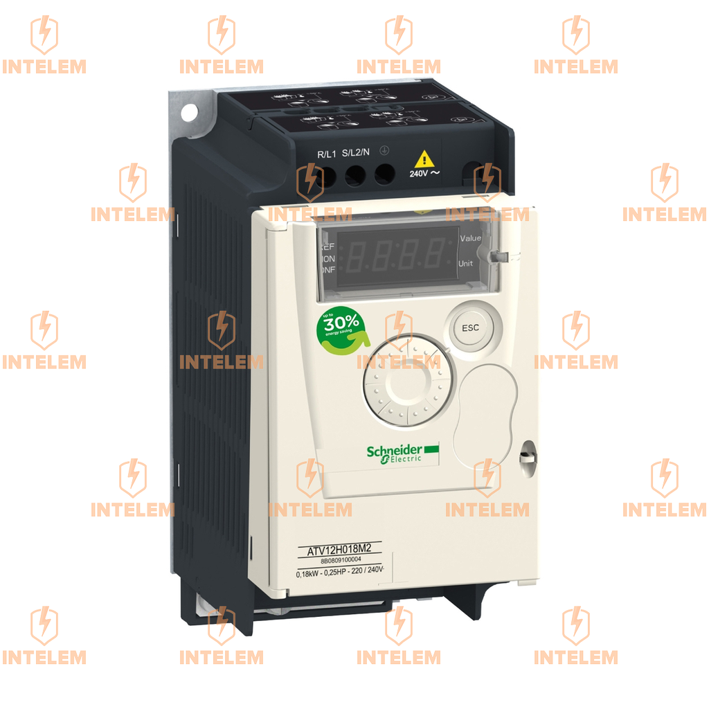 ATV12H037M2 VARIADOR MONOFASICO 200 V 0.37 KW RECEPTOR DE CALOR TB, SCHNEIDER