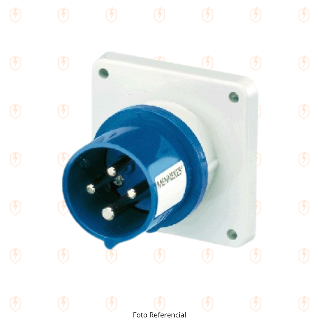 838 ENCHUFE EMPOTRABLE 32A, 3P+T, 250V, AZUL, 9H, IP44--MENNEKES