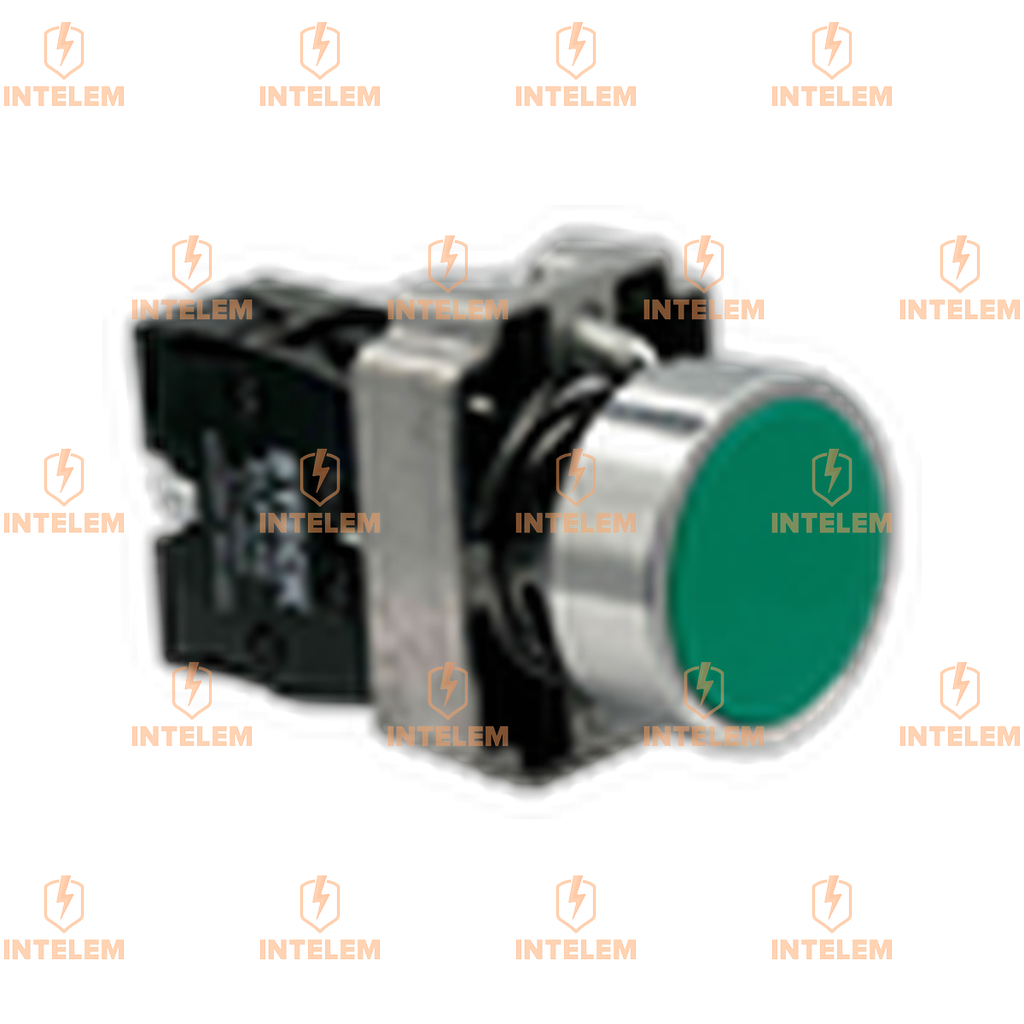 SLMRN210, PULSADOR RASANTE VERDE METALICO 22MM, 1NA--STECK