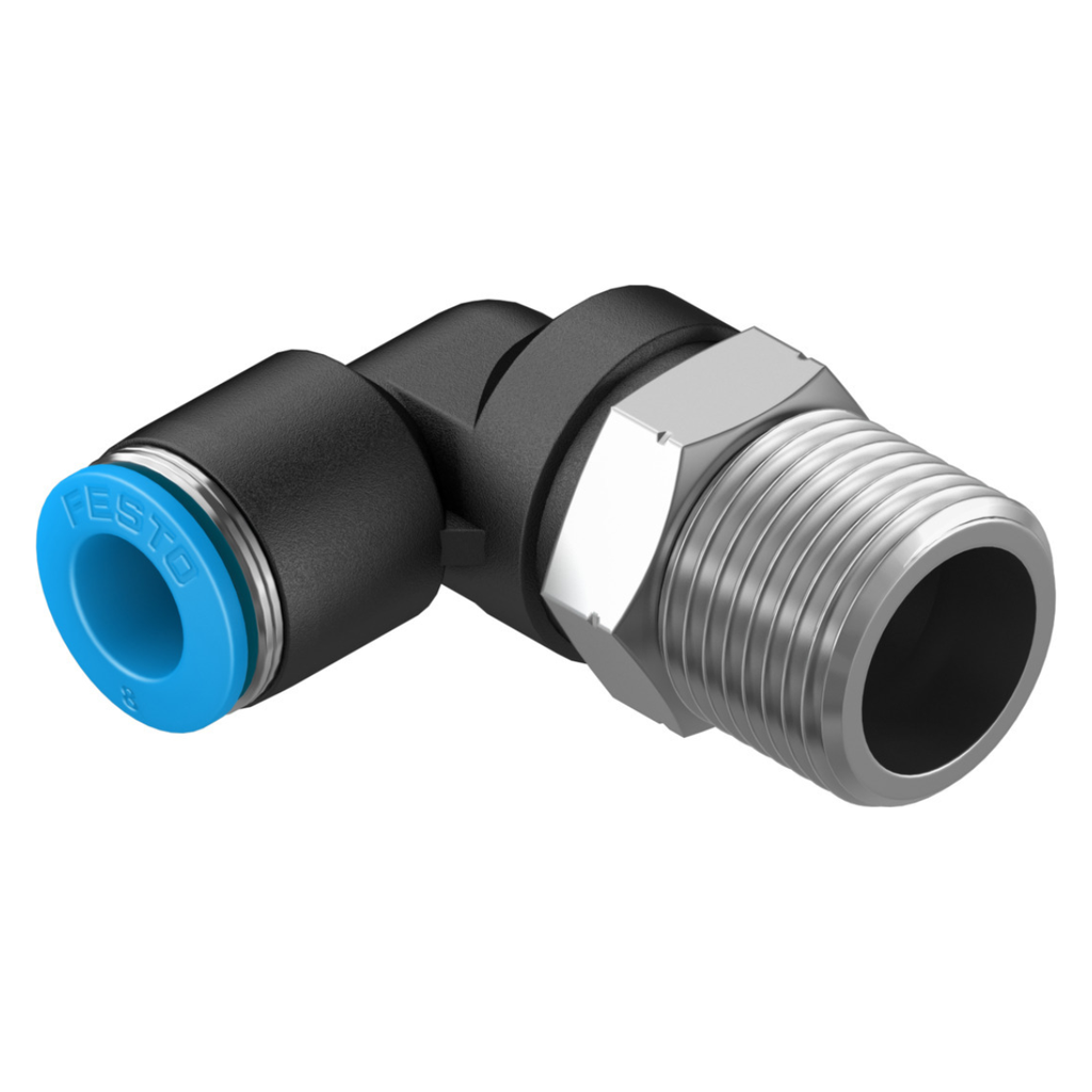 RACOR RAPIDO ROSCADO EN L ROSCA 3/8"" X TUBERIA OD 8MM QSL-3/8-8" --FESTO